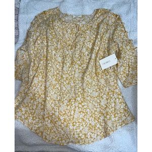 Floral yellow blouse